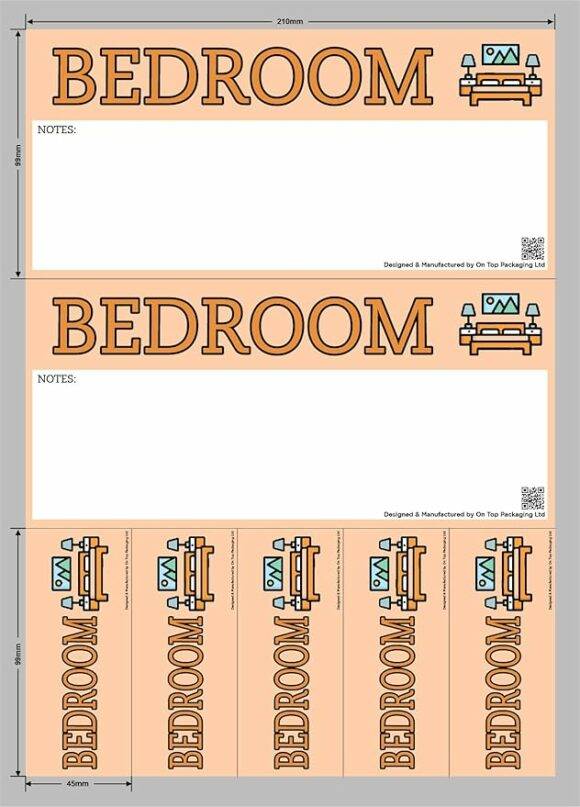Bedroom - Moving Day Sticker Set – Pack of 22 Stickers